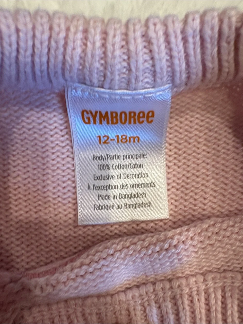 Gymboree Light Pink Ballet Slipper Peplum Sweater12-18 months